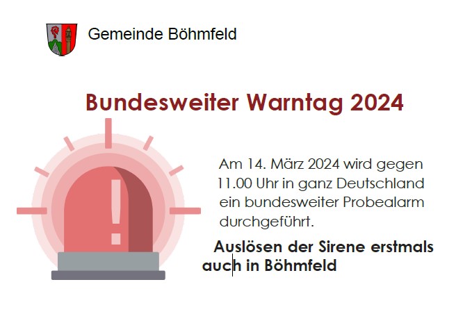 Bundesweiter Warntag Böhmfeld 2024
