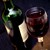 Weinflasche mit Glas