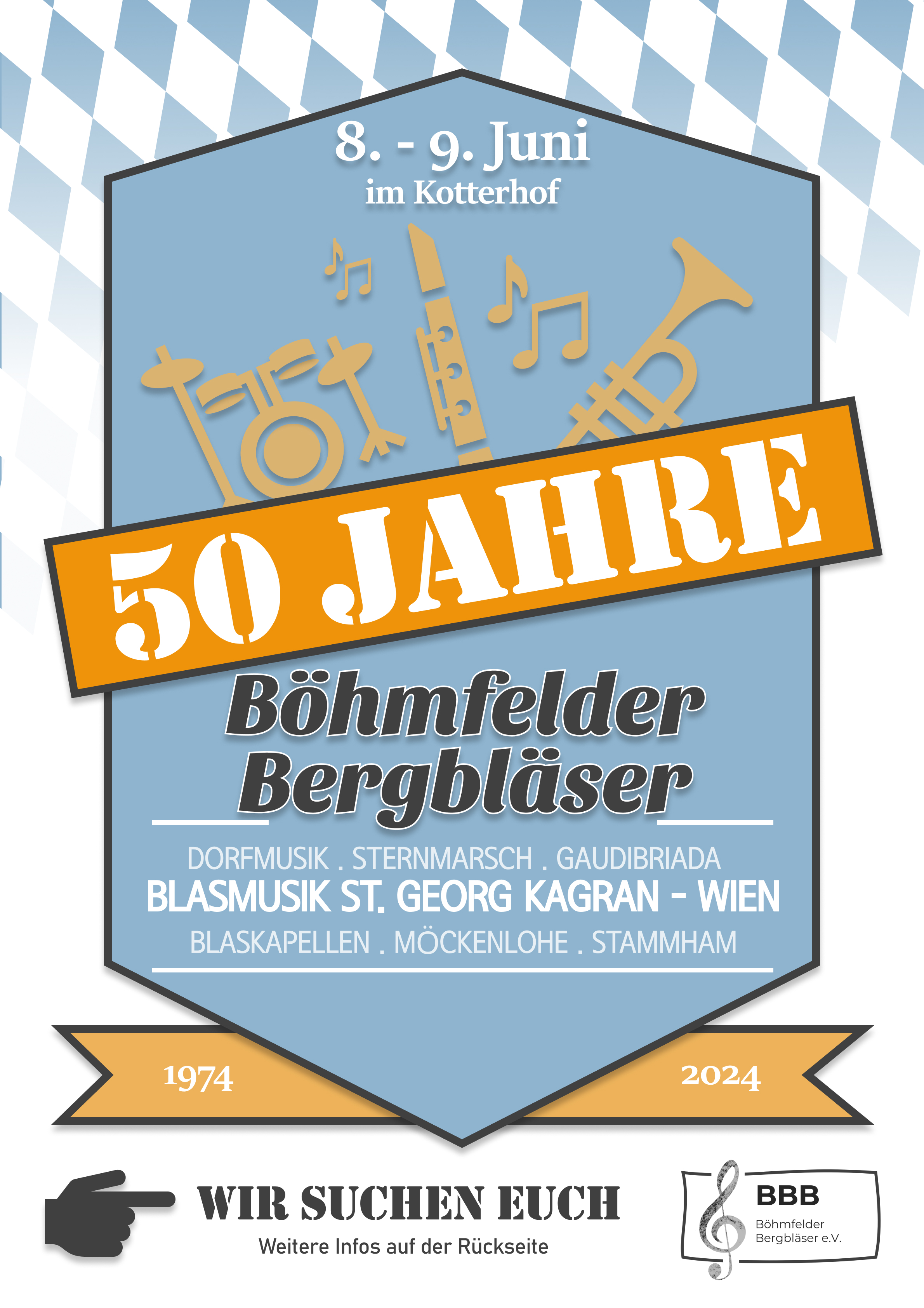 50 Jahrfeier der Böhmfelder Bergbläser - Flyer Vorderseite
