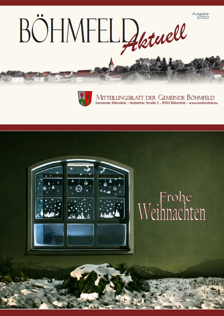 Deckblatt von Böhmfeld Aktuell - Ausgabe Weihnachten 2023