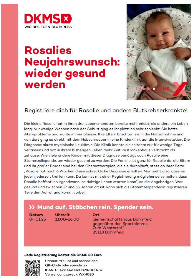DKMS - Wir besiegen Blutkrebs - Rosalies Neujahrwunsch