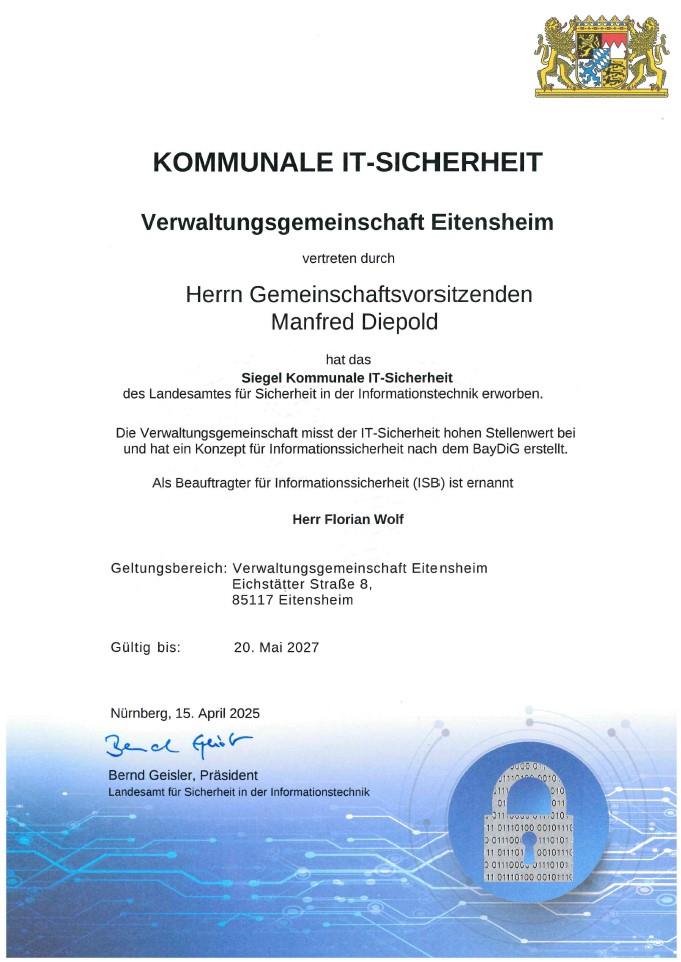 Urkunde LSI-Siegel 2025