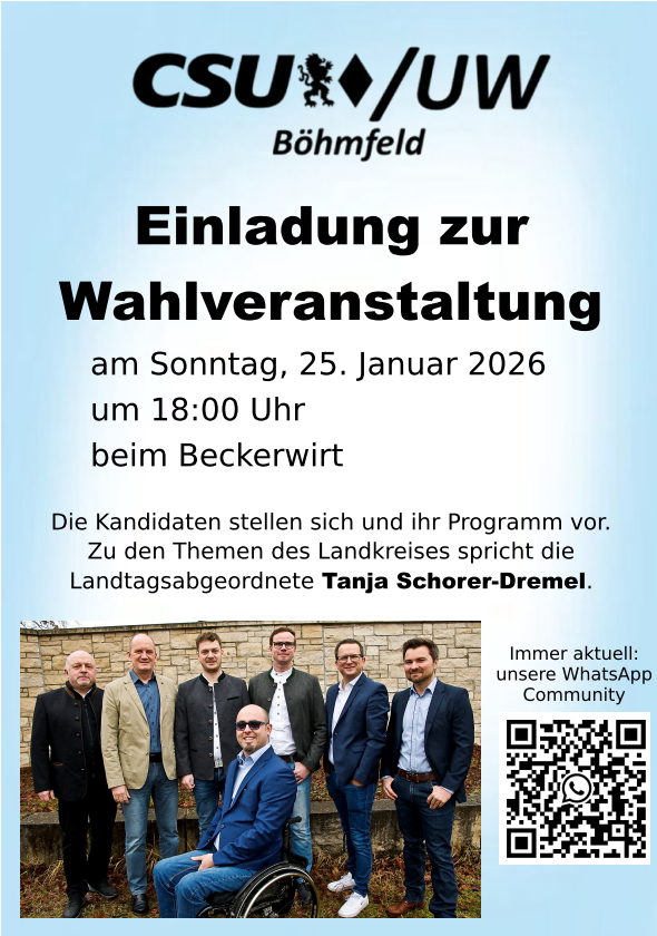 Einladung zur Wahlveranstaltung